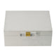 Anop 2pc Storage Box Set | Faux Snakeskin Finish | Flannel Lined | White