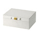 Anop 2pc Storage Box Set | Faux Snakeskin Finish | Flannel Lined | White