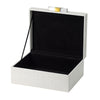 Anop 2pc Storage Box Set | Faux Snakeskin Finish | Flannel Lined | White