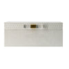 Anop 2pc Storage Box Set | Faux Snakeskin Finish | Flannel Lined | White