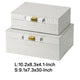 Anop 2pc Storage Box Set | Faux Snakeskin Finish | Flannel Lined | White