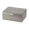 Anop 2pc Storage Box Set | Faux Snakeskin Finish | Flannel Lined | Gray