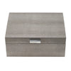 Anop 2pc Storage Box Set | Faux Snakeskin Finish | Flannel Lined | Gray