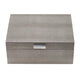 Anop 2pc Storage Box Set | Faux Snakeskin Finish | Flannel Lined | Gray