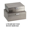 Anop 2pc Storage Box Set | Faux Snakeskin Finish | Flannel Lined | Gray