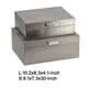 Anop 2pc Storage Box Set | Faux Snakeskin Finish | Flannel Lined | Gray