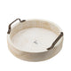 Nive Round Nesting Tray Set of 5 | Brown Handles | Whitewash Paulownia Wood