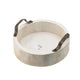 Nive Round Nesting Tray Set of 5 | Brown Handles | Whitewash Paulownia Wood