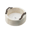 Nive Round Nesting Tray Set of 5 | Brown Handles | Whitewash Paulownia Wood