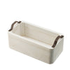 Nive Rectangular Nesting Tray Set of 5 | Brown Handles | Whitewash Paulownia