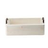Nive Rectangular Nesting Tray Set of 5 | Brown Handles | Whitewash Paulownia