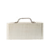 Nive Rectangular Nesting Tray Set of 5 | Brown Handles | Whitewash Paulownia