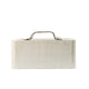 Nive Rectangular Nesting Tray Set of 5 | Brown Handles | Whitewash Paulownia