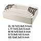 Nive Rectangular Nesting Tray Set of 5 | Brown Handles | Whitewash Paulownia