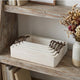 Nive Rectangular Nesting Tray Set of 5 | Brown Handles | Whitewash Paulownia