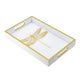 Decorative Tray | Gold Dragonfly | Cutout Handles | White Acrylic 16"