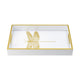 Decorative Tray | Gold Dragonfly | Cutout Handles | White Acrylic 16"