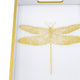 Decorative Tray | Gold Dragonfly | Cutout Handles | White Acrylic 16"