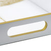 Decorative Tray | Gold Dragonfly | Cutout Handles | White Acrylic 16"