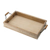 Rectangular Nesting Tray Set of 2 | Beaded Edge | Whitewashed Brown Wood
