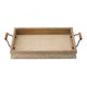 Rectangular Nesting Tray Set of 2 | Beaded Edge | Whitewashed Brown Wood