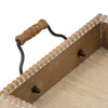 Rectangular Nesting Tray Set of 2 | Beaded Edge | Whitewashed Brown Wood