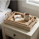 Rectangular Nesting Tray Set of 2 | Beaded Edge | Whitewashed Brown Wood