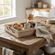 Rectangular Nesting Tray Set of 2 | Beaded Edge | Whitewashed Brown Wood