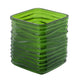 Decorative Vase | Square Shaped Rippled Texture | Green Resin 9"