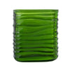 Decorative Vase | Square Shaped Rippled Texture | Green Resin 9"