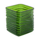 Decorative Vase | Square Shaped Rippled Texture | Green Resin 9"