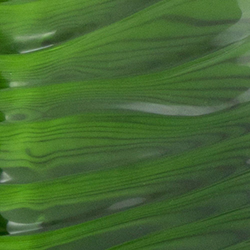 Decorative Vase | Square Shaped Rippled Texture | Green Resin 9"