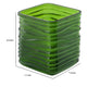 Decorative Vase | Square Shaped Rippled Texture | Green Resin 9"