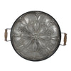 Vello Decorative Metal Tray | Wood Handles | Antique Gray Iron 28"
