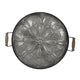 Vello Decorative Metal Tray | Wood Handles | Antique Gray Iron 28"
