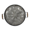 Vello Decorative Metal Tray | Wood Handles | Antique Gray Iron 28"