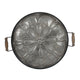 Vello Decorative Metal Tray | Wood Handles | Antique Gray Iron 28"