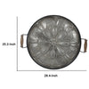 Vello Decorative Metal Tray | Wood Handles | Antique Gray Iron 28"