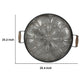 Vello Decorative Metal Tray | Wood Handles | Antique Gray Iron 28"