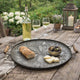 Vello Decorative Metal Tray | Wood Handles | Antique Gray Iron 28"