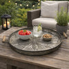 Vello Decorative Metal Tray | Wood Handles | Antique Gray Iron 28"