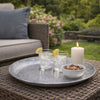 Vello Bar Tray | Round Shape | Hammered Texture | Silver Iron 15"