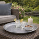 Vello Bar Tray | Round Shape | Hammered Texture | Silver Iron 15"