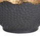 Decorative Bowl | Lotus Leaf Rim | Hammered Gold & Black Stoneware 10"