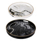Qune 2pc Round Trays | Cutout Handles | Plastic Black & White Faux Marble