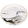 Qune 2pc Round Trays | Cutout Handles | Plastic Black & White Faux Marble