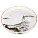 Qune 2pc Round Trays | Cutout Handles | Plastic Black & White Faux Marble