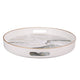 Qune 2pc Round Trays | Cutout Handles | Plastic Black & White Faux Marble