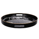 Qune 2pc Round Trays | Cutout Handles | Plastic Black & White Faux Marble