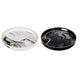 Qune 2pc Round Trays | Cutout Handles | Plastic Black & White Faux Marble